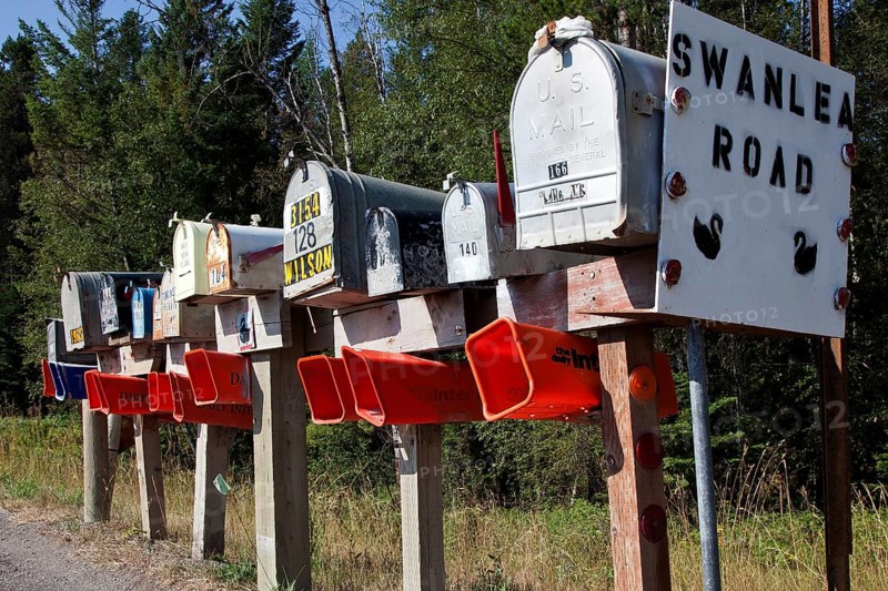 Traditional American mailboxes near Ferndale