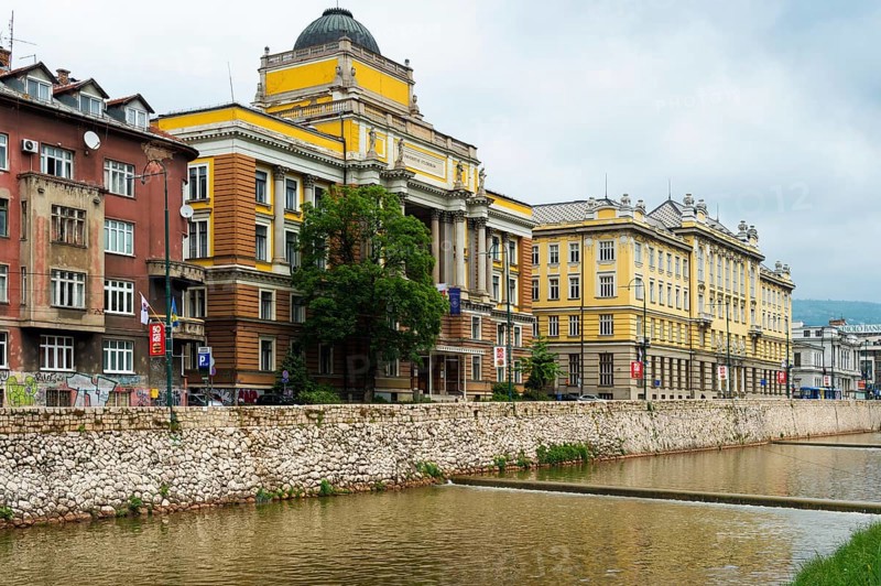 Sarajevo University and Miljacka river
