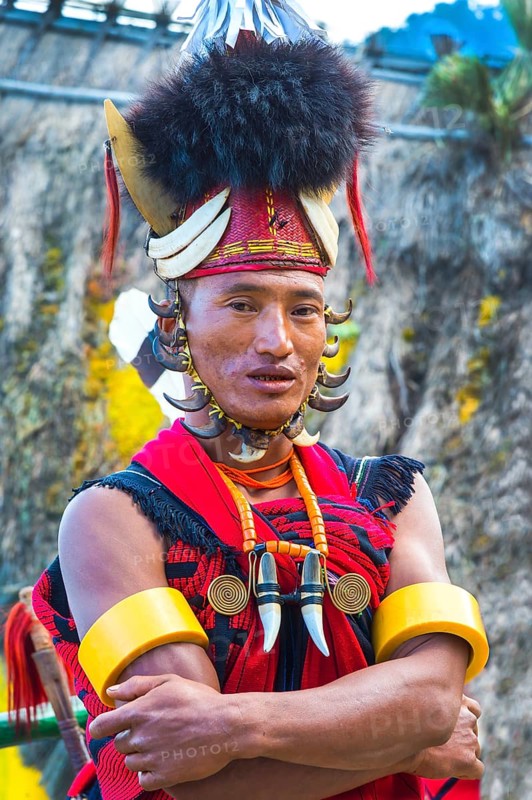 Naga tribal man in traditional outfit