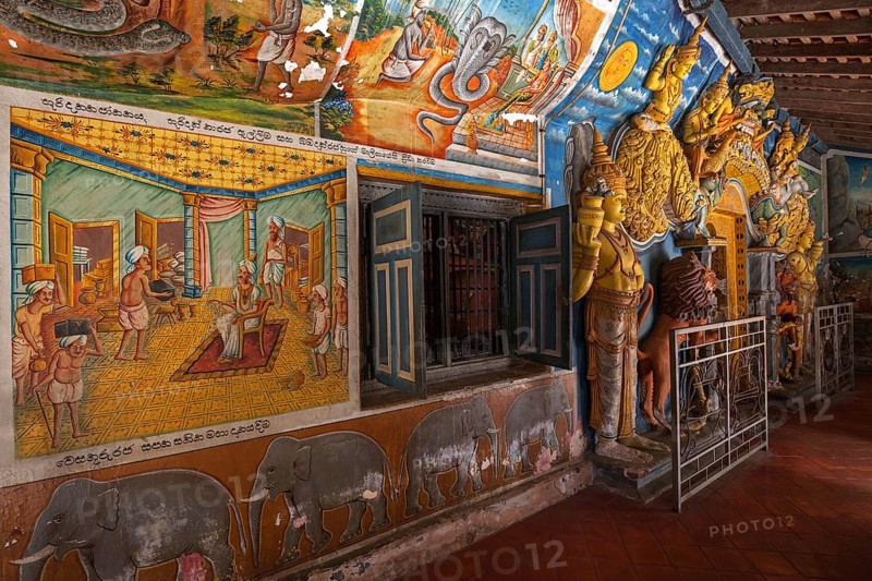 Interior of Aluvihara Rock Cave Temple