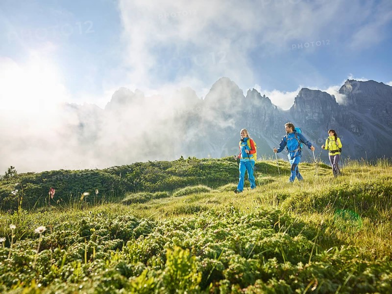 Hikers in mountains