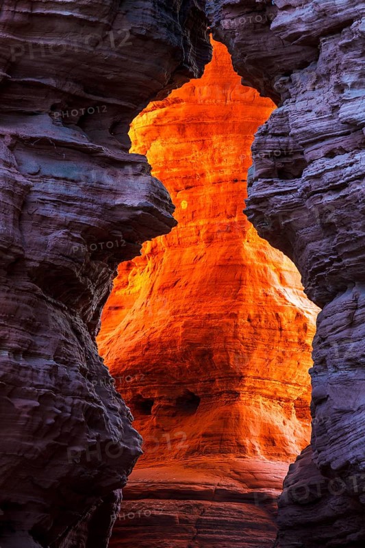 Altschlossfelsen glowing orange-red through the inciding sun