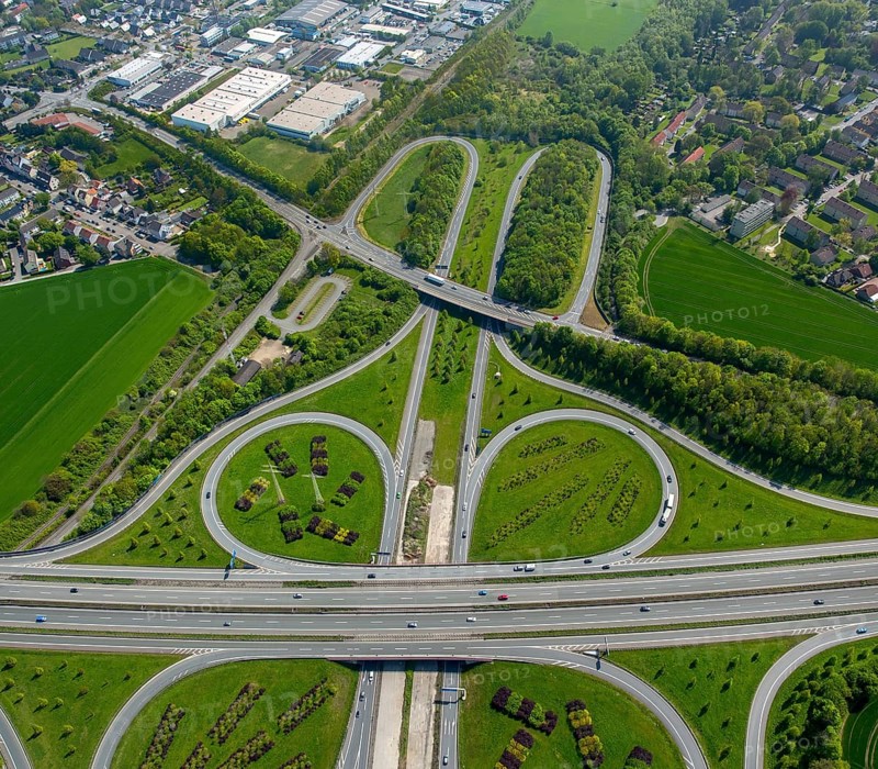 Intersection Castrop-Rauxel Motorway A45 and A42