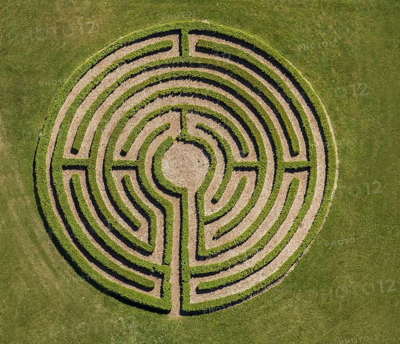Labyrinth in meadow