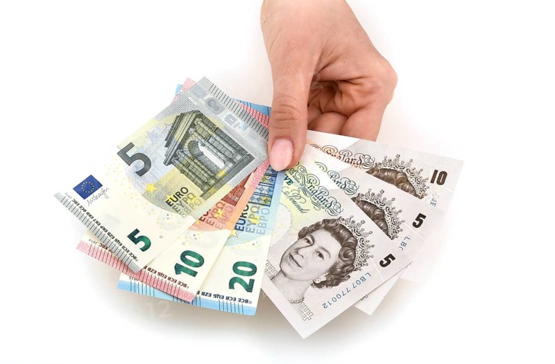 Hand holding money notes