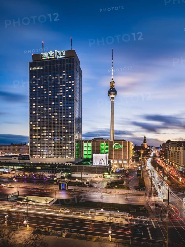 Alexanderplatz with television tower and hotel park inn