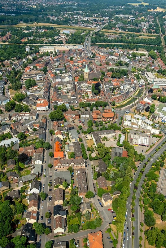 Dorsten town center with Westgraben and Sudgraben