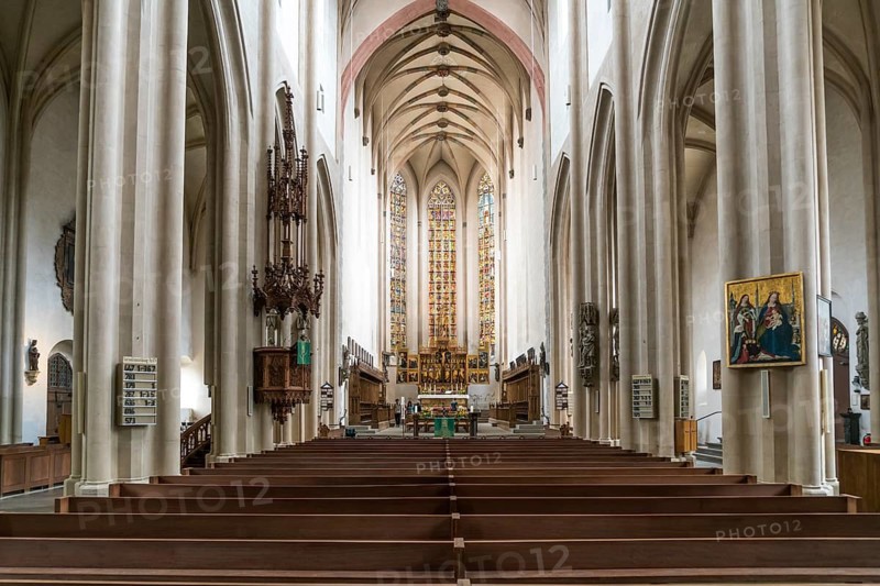 Interior of the Protestant-Lutheran parish church St. Jakob in Rothenburg ob der Tauber