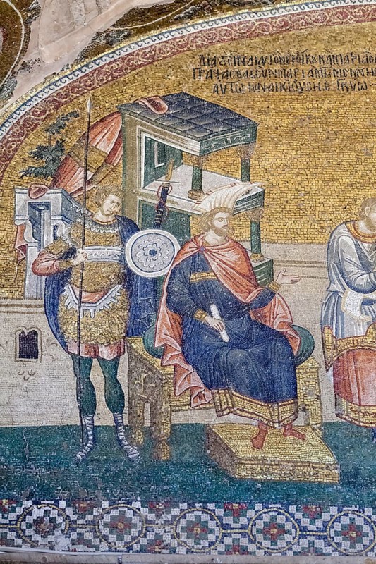 Detail of governor Quirinius in the scene of the enrollment for taxation