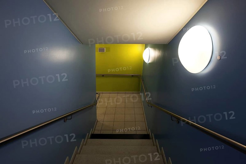 Staircase to underground parking garage