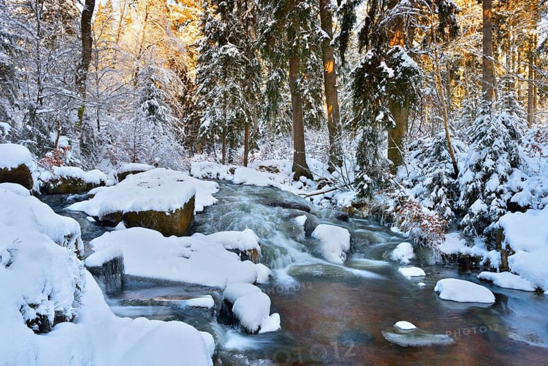 Lower Bode Falls in winter