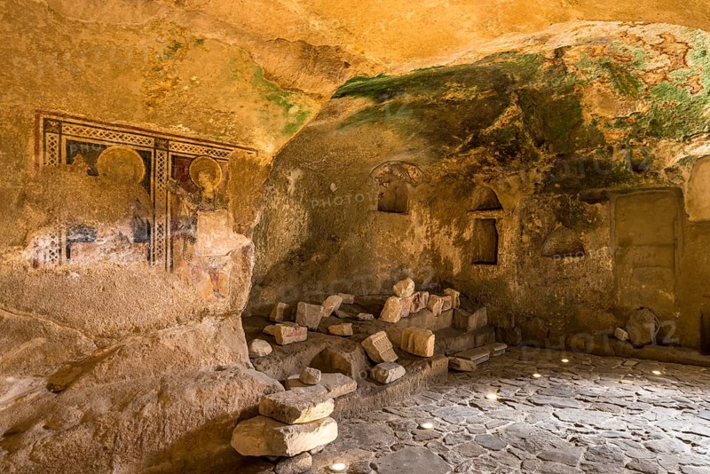 In the cave church Santa Barbara