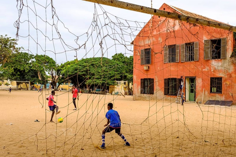 Children playing football
