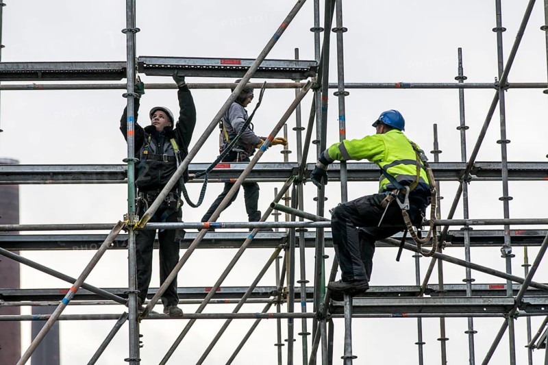 Scaffolders at work