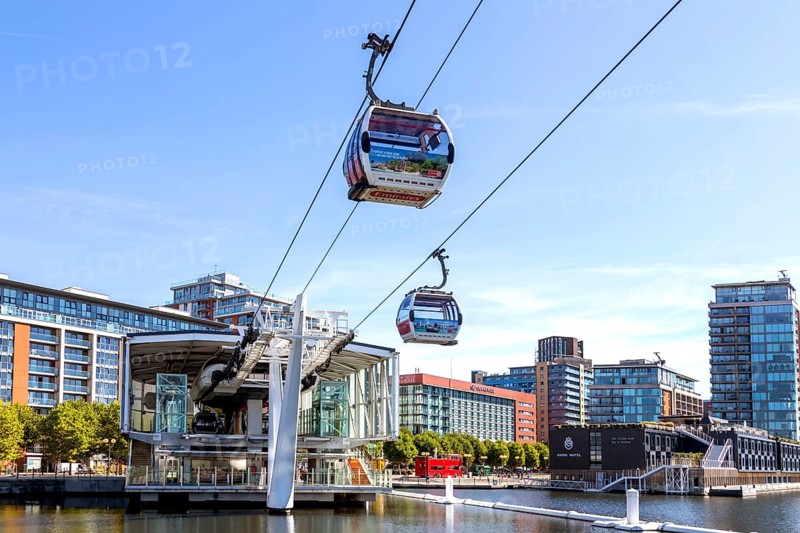 Emirates Air Line cable car across the Thames