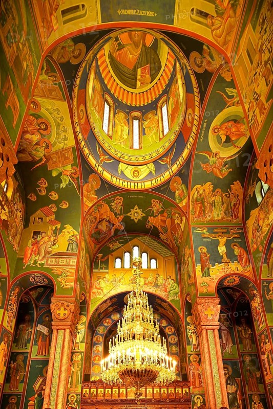 Interior view with wall paintings