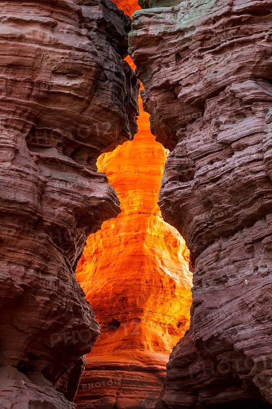 Altschlossfelsen glowing orange-red through the inciding sun
