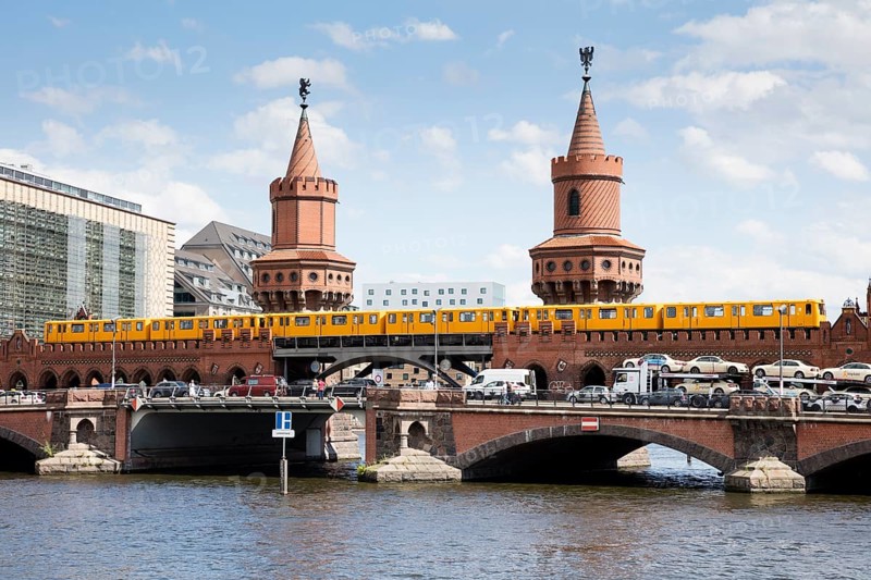 Underground train across Oberbaum Bridge
