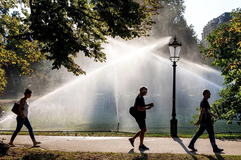 Irrigation of the green areas in the spa garden
