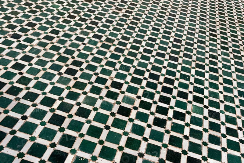 Close-up of floor mosaic at El Bahia Palace