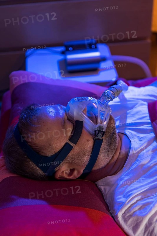 Man with sleep apnea syndrome