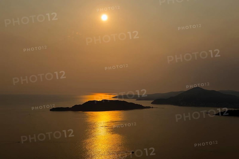 Sunset over Sveti Stefan Island