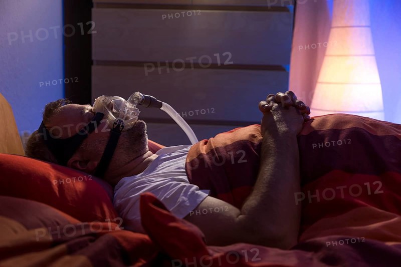 Man with sleep apnea syndrome