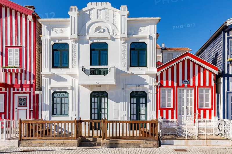 Colorful houses in Costa Nova
