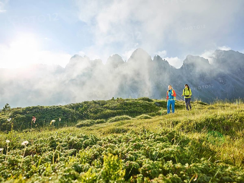 Hikers in mountains