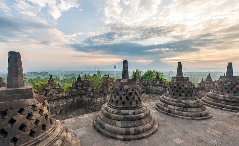 Borobudur Temple at sunrise