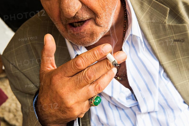 Bosnian man smoking