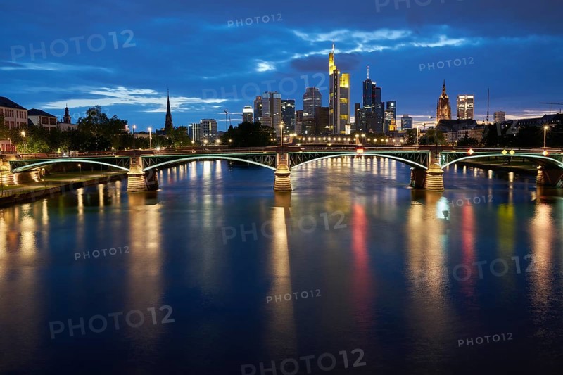 Skyline Frankfurt with Ignaz Bubis bridge