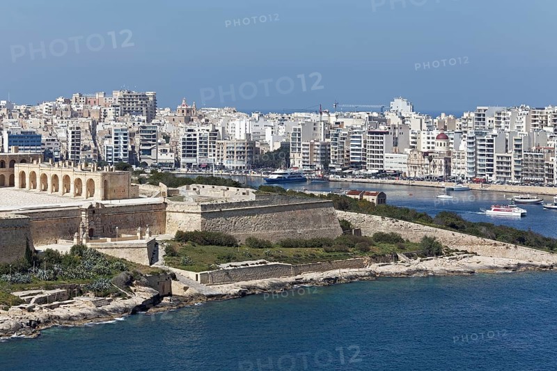 View of Fort Manoel and panorama of Sliema