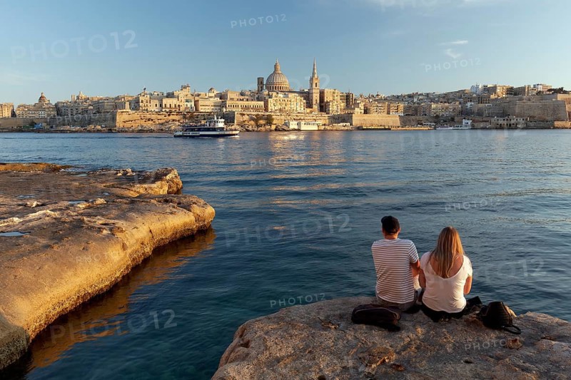 View from rock bank of Valletta