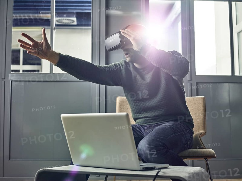 Man with VR goggles
