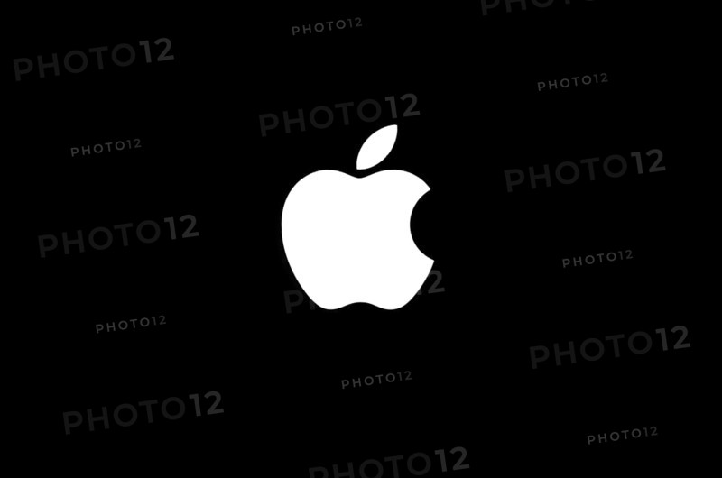White Apple logo on black background