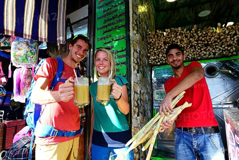 Tourist drink sugarcane-syrop