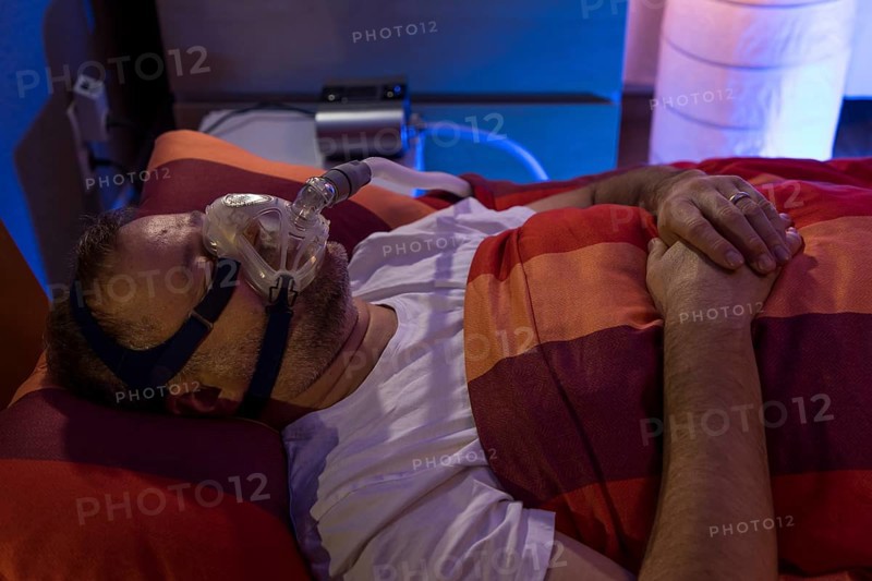 Man with sleep apnea syndrome