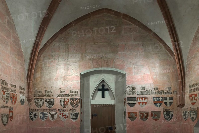 Coat of arms in the gothic coat of arms hall in the Wenceslas castle