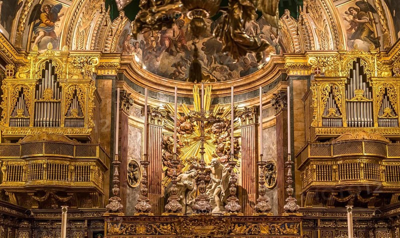 Magnificent organ loft with Saint Trinity