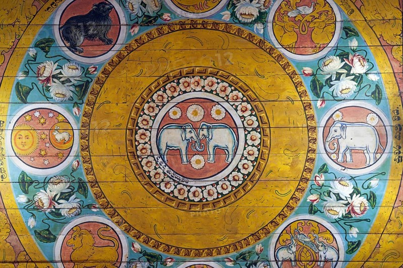 Ceiling fresco with elephants