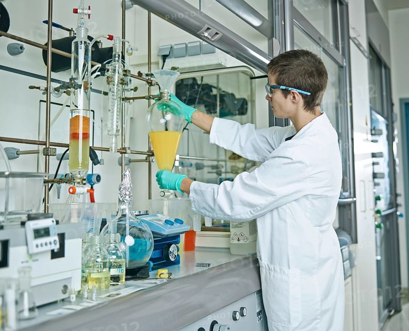Laboratory chemist in a laboratory