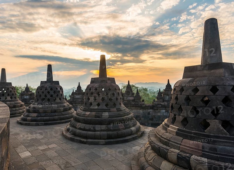 Borobudur Temple at sunrise