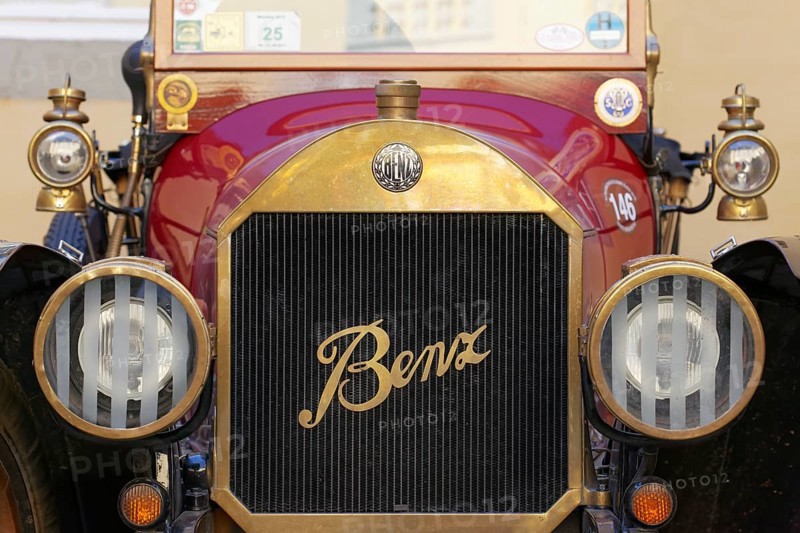 Benz lettering on radiator of classic car