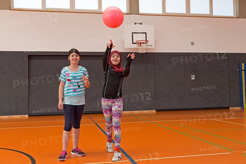 Students playing ball in the gym