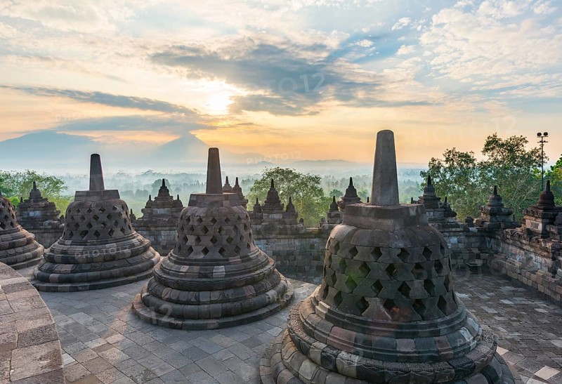Borobudur Temple at sunrise
