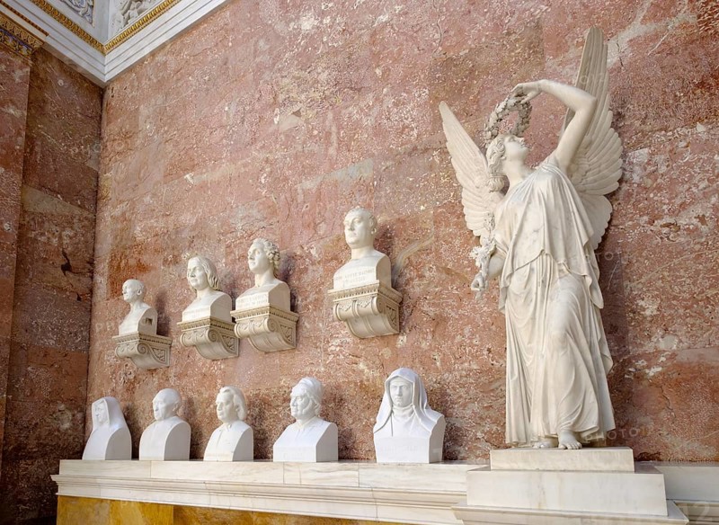 Marble busts with goddess