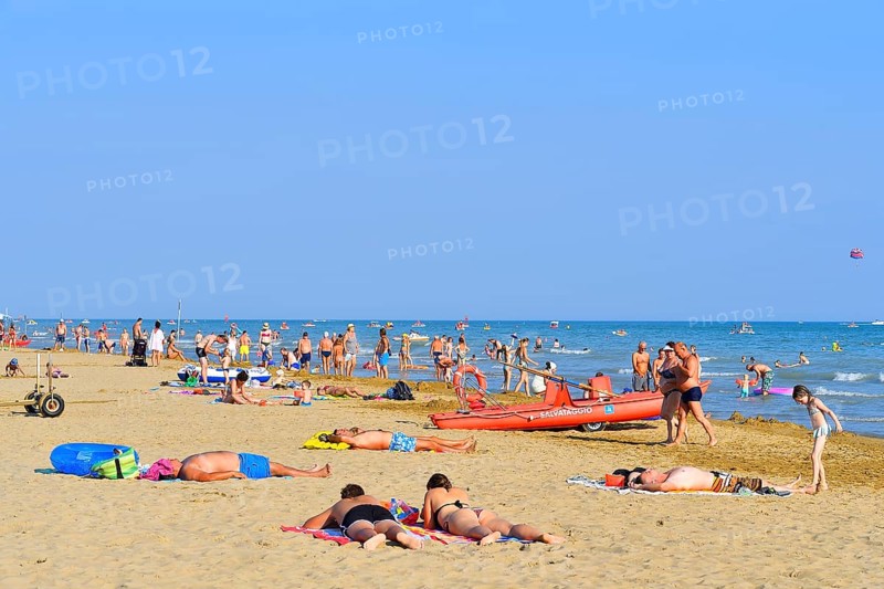 Bathers on a sandy beach