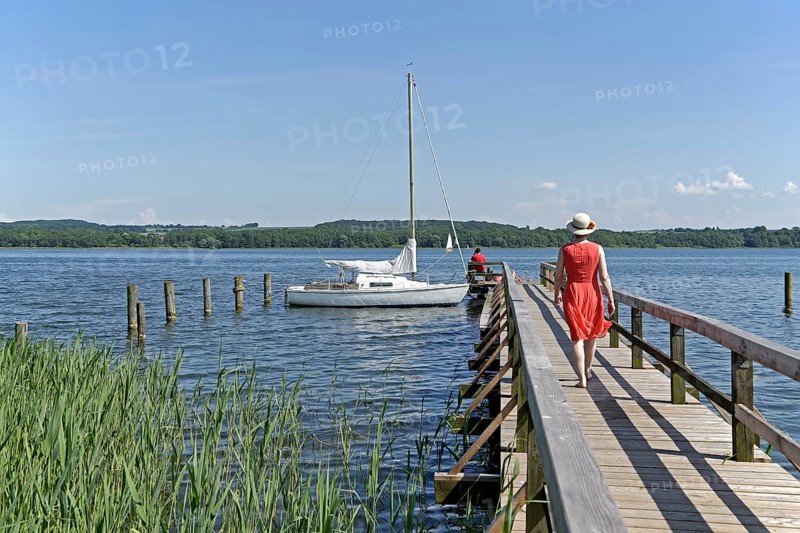 Woman on boat dock on Lake Ratzeburg