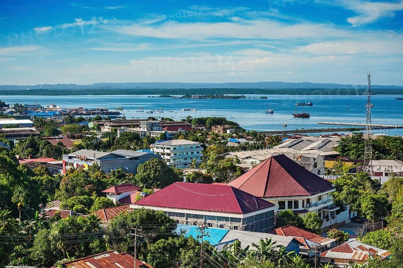 View of city with harbor